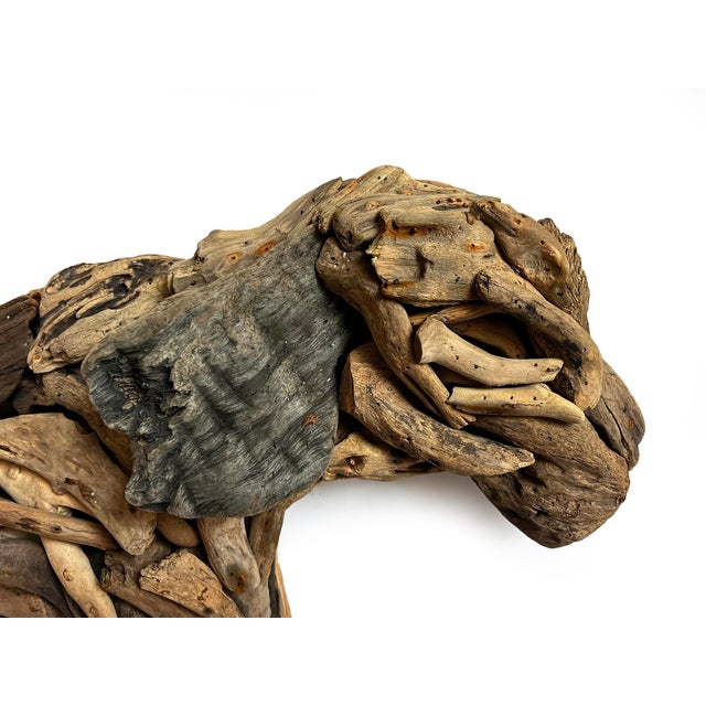Rustic Vintage Rustic Coastal Driftwood Dog Wall Art For Sale - Image 3 of 6