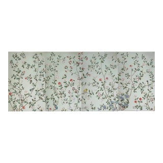 Chinoiserie Floral Wallpaper Hand Painted Murals - 4 Panels For Sale