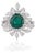 Luxury 2.24Ct Natural Emerald & 1.91Ct Diamond Halo Cocktail Ring Size 7 in 18k Gold For Sale