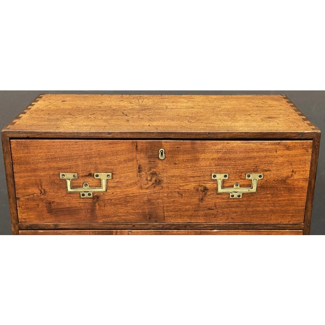 19th Century British Military Officer's Campaign Chest or Dresser of Brass-Bound Mahogany For Sale - Image 5 of 13