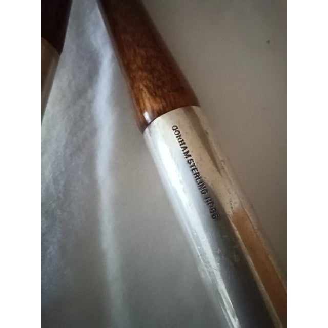 Mid-Century Modern Mid-Century Modern Vintage Wood & Gorham Sterling Silver Salad Serving Set- 3 Pieces For Sale - Image 3 of 7