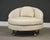 A mid century modern beige round lounge chair by Adrian Pearsall for Craft Associates. Circa 1960’s. New beige fabric....