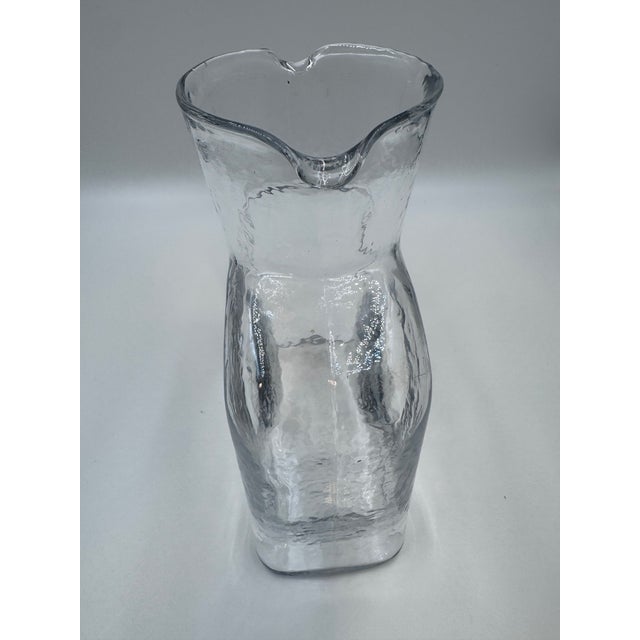 Blenko Vintage Blenko No. 384 Hand-Blown Clear Glass Water Bottle Decanter For Sale - Image 4 of 6