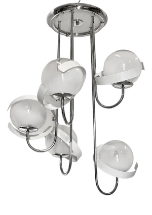 Italian Steel Chandelier, 1970s