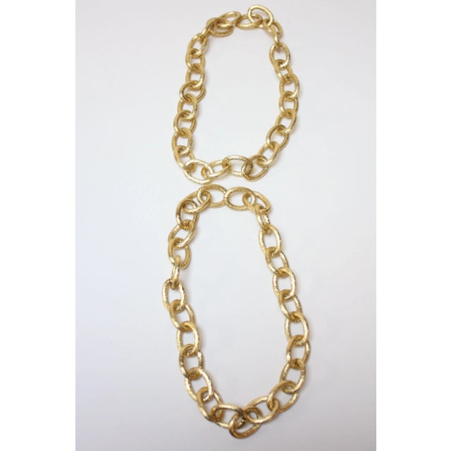 Vintage Gilt Metal Decorative Chains - a Pair For Sale - Image 4 of 7