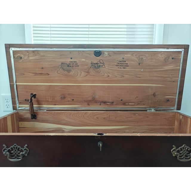 Wood Vintage Virginia Maid by Lane Upholstered Cedar Hope Chest For Sale - Image 7 of 8