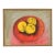 French Vintage Framed Still Life of Apples in a Red Bowl For Sale