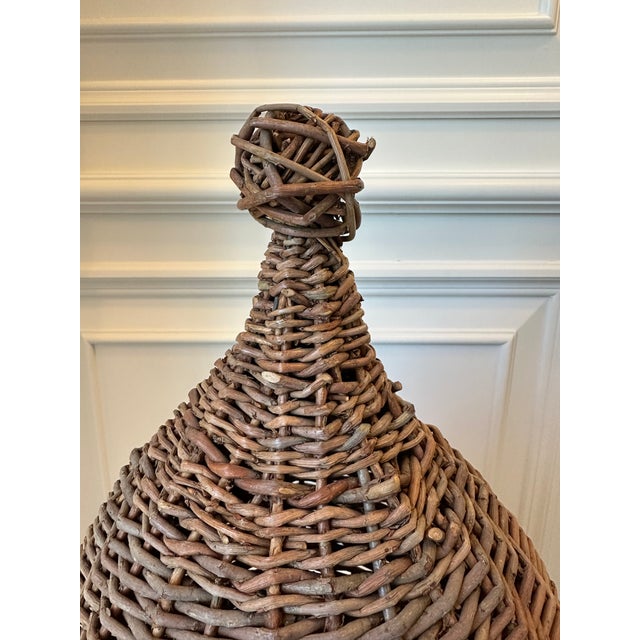Brown Vintage 36” Woven Wicker Bee Skep For Sale - Image 8 of 15