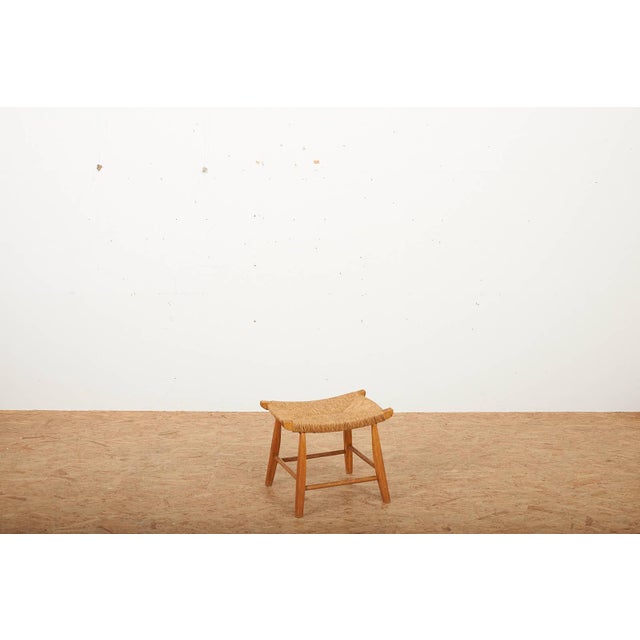 Ticino Stool in Wood with Wickerwork Seat For Sale - Image 4 of 11