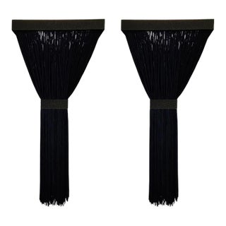 Arteriors Modern Black Silk Strings Jenessa Sconces Pair For Sale