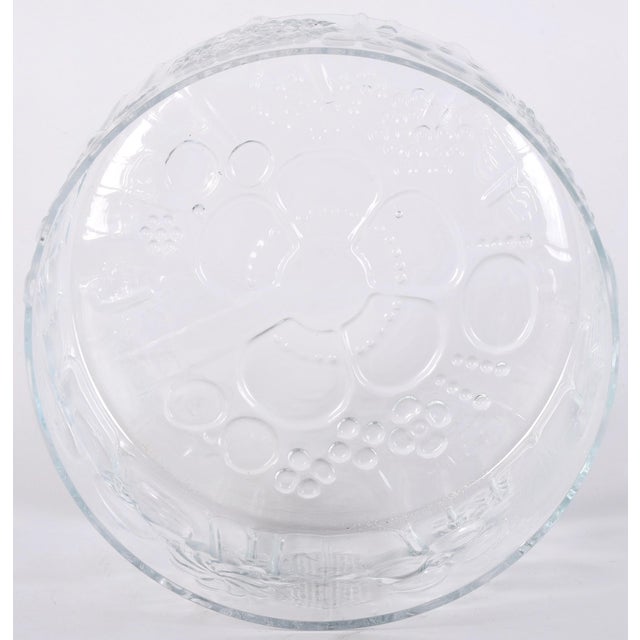 Iittalla Flora Oiva Toikka Large Glass Vintage Salad Bowl For Sale In Tampa - Image 6 of 9