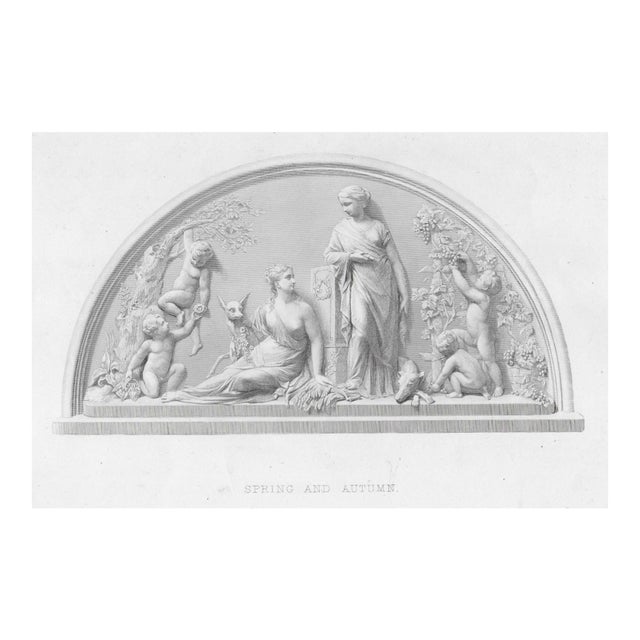 Antique Spring and Autumn Allegory Engraving For Sale