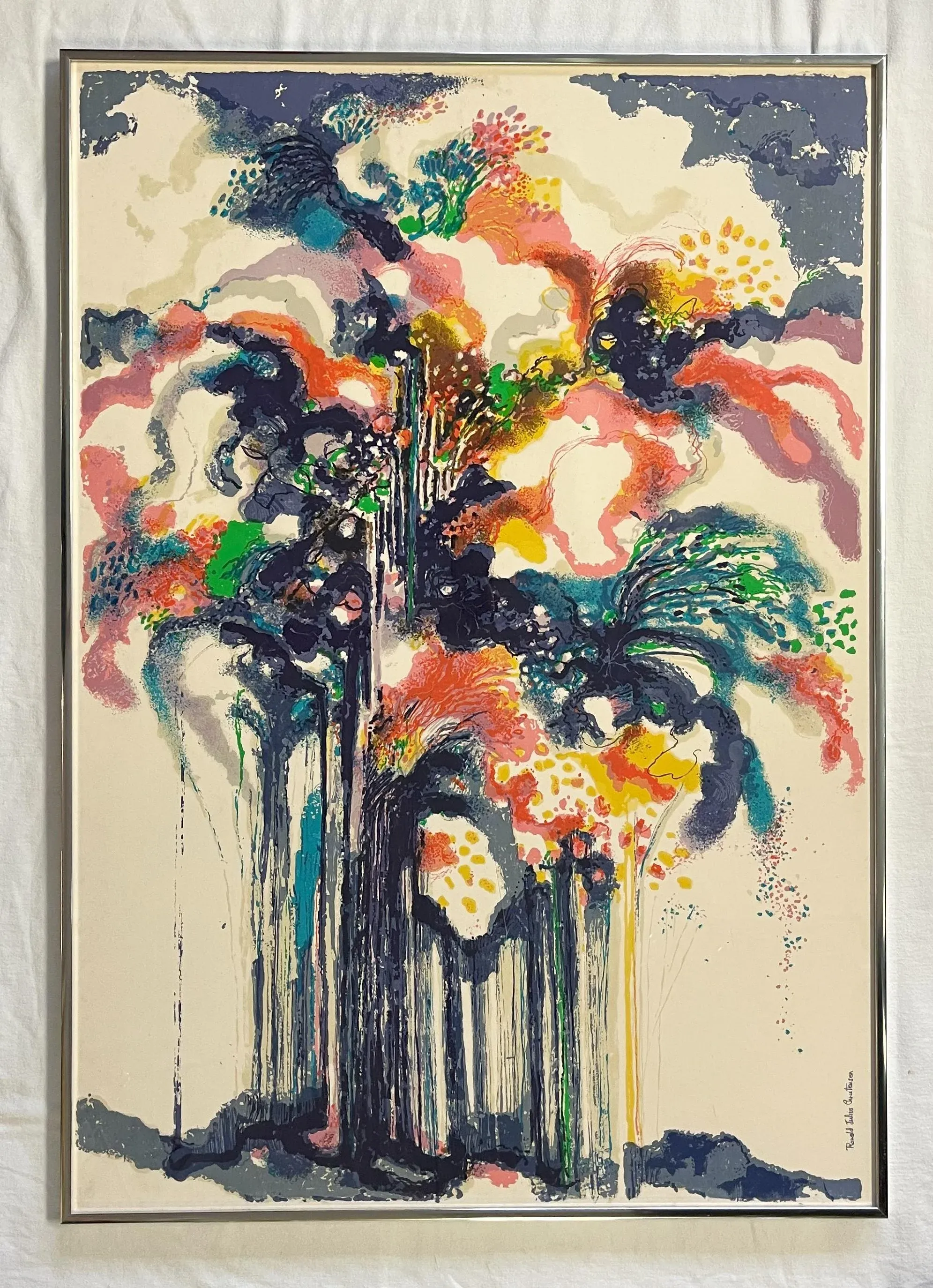 1980's Framed Ronald Julius Christensen Abstract Serigraph | Chairish