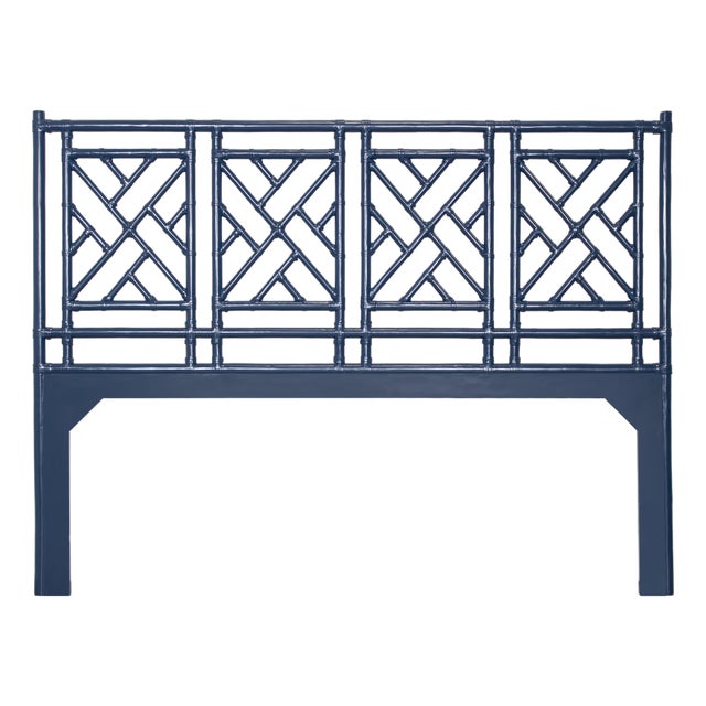 Chippendale Headboard California King - Navy For Sale