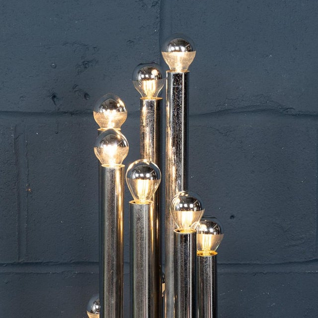 Vintage 20th Century Italian Chrome Multi-Light Table Lamp from Reggiani, 1970s For Sale - Image 12 of 18