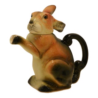 Post-Wwii German Ceramic Rabbit Figural Teapot Erphila u.s. Zone – Circa 1945–1949 For Sale