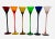 Vintage Colorful Stemware 10" Tall Glass Flutes Set of 6 For Sale - Image 10 of 10