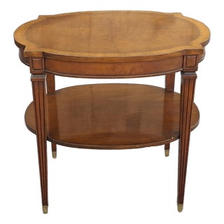 Late 20th Century Regency Style Banded Mahogany Two-Tier Side Table For Sale