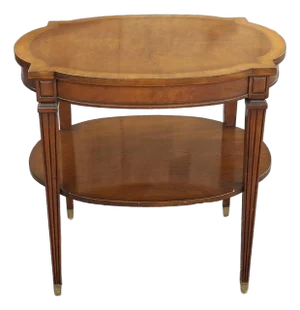 Late 20th Century Regency Style Banded Mahogany Two-Tier Side Table