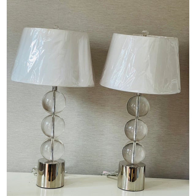 Carl Springer Style Mid-Century Modern Glass Globes Lamps For Sale - Image 4 of 8
