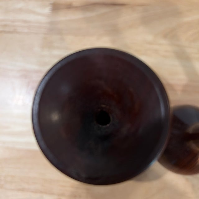 Wood Set of 3 Turned Wood MCM Vases For Sale - Image 7 of 9