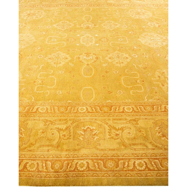Solo Rugs Mogul, One-of-a-Kind Hand-Knotted Area Rug in Green, 9' 1" x 12' 1" For Sale - Image 4 of 8