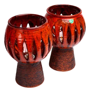 Swedish Ceramic Table Lamps from Ninnie Forsgren, 1970s, Set of 2
