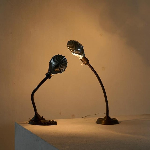 Art Deco Shell Shade Table Lamp, 1950s For Sale - Image 15 of 16