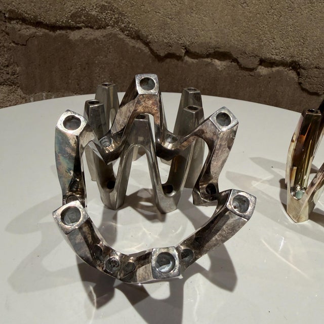Silver-Plated Candle Holder Crown Model Jens Quistgaard Dansk Designs For Sale - Image 11 of 13