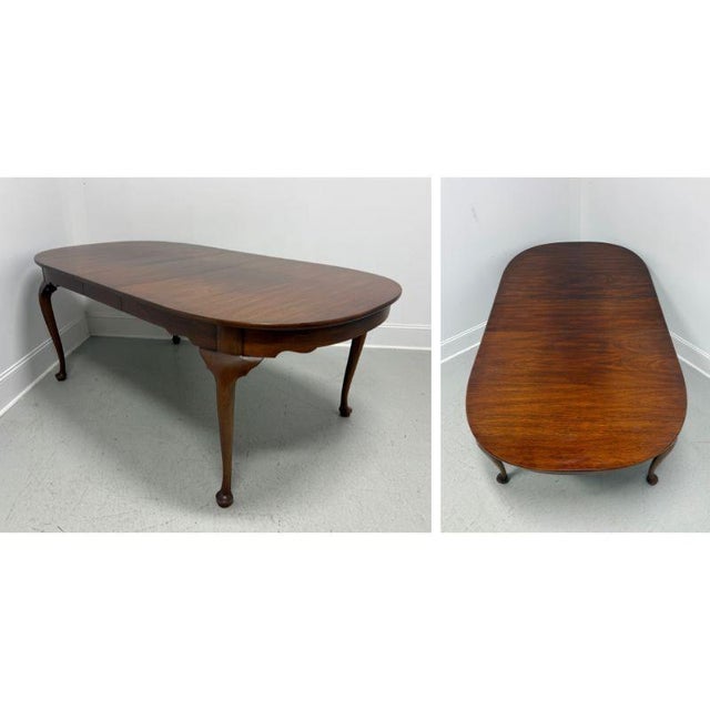 Late 20th Century Henkel Harris 2211 29 Solid Mahogany Queen Anne Dining Table For Sale - Image 5 of 16