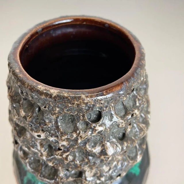 German Vintage Pottery Fat Lava Vase from Scheurich WGP, 1970s For Sale - Image 15 of 18