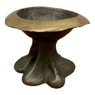 Vintage Bronze Mushroom Sculpture Bowl For Sale