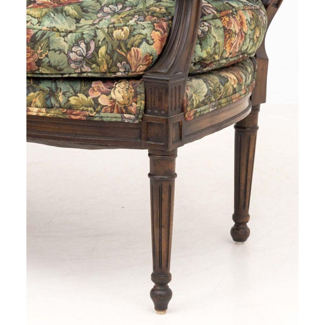 French Provincial Style Mahogany Sofa For Sale In New York - Image 6 of 8