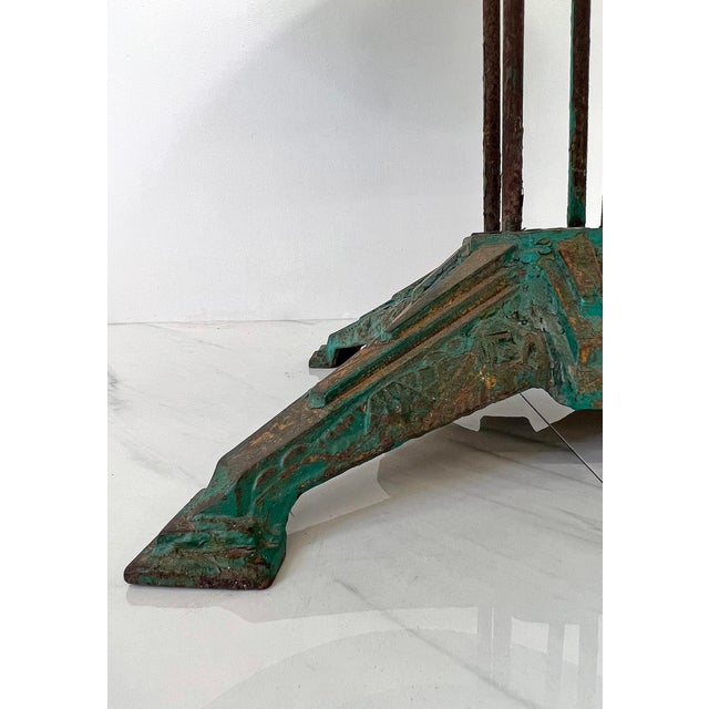 1930s Louis Vuitton Iron and Marble Dining or Center Table, 1930's For Sale - Image 5 of 12