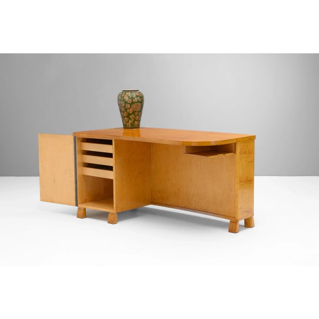 Beige Swedish Modern Desk, 1940s For Sale - Image 8 of 11