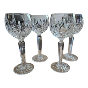 Mid 20th Century Waterford Crystal Lismore Hock Wine Glasses. Set of 4