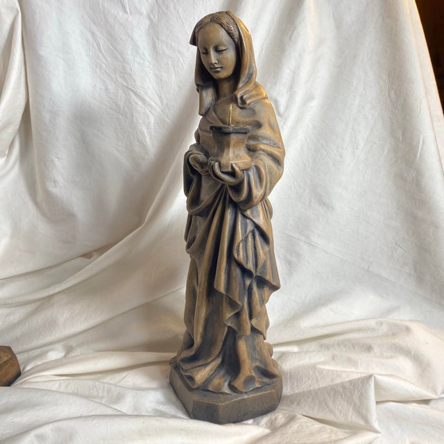 Large Pair of Vintage German Made Angelic Achetit Candle Holders Handmade For Sale - Image 12 of 12