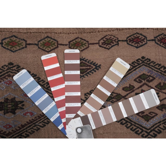 Vintage Embroidery Geometric Turkish Kilim Rug 4'10'' X 9'9'' For Sale - Image 12 of 13