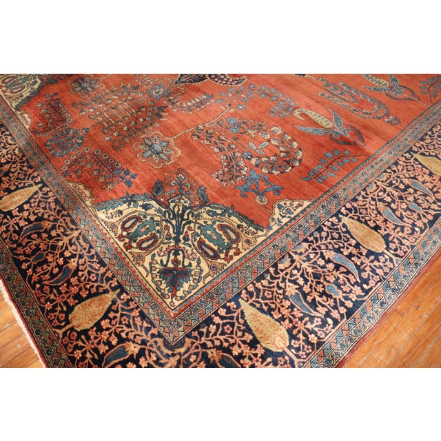 Zabihi Collection Antique Persian Sarouk Ferahan Rug - 10'7" x 12'9" For Sale - Image 11 of 12