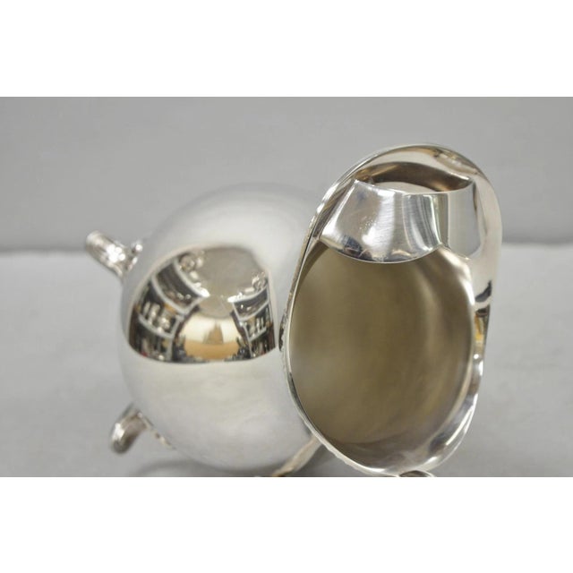 Vintage Bristol by Poole Silver Plated Bulbous Footed Ice Lip Water Pitcher For Sale - Image 13 of 15