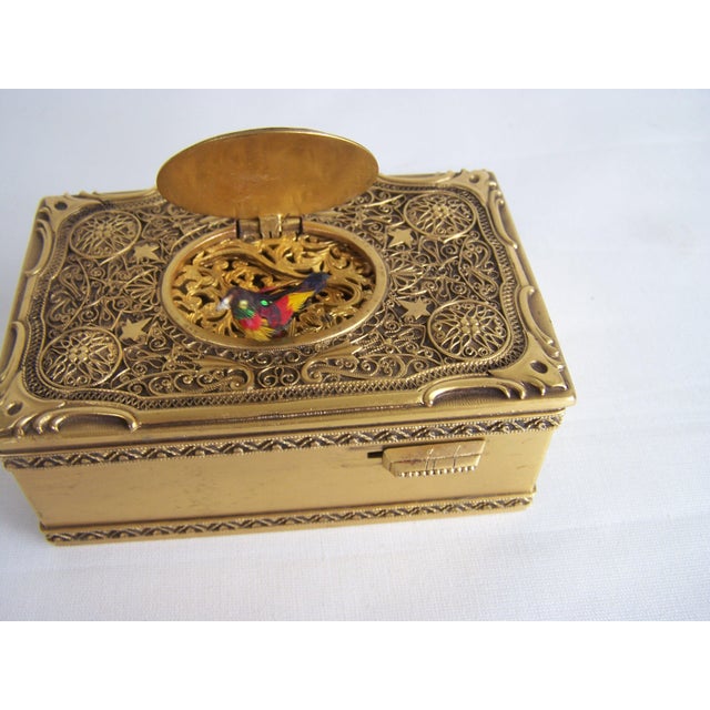 Metal Filigree Singing Bird Box by K. Griesbaum, 1960s For Sale - Image 7 of 14