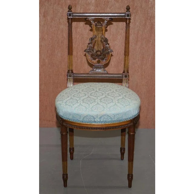 Set of Ornate Hand-Carved Giltwood Phoenix Harp Occasional Chairs For Sale - Image 12 of 18