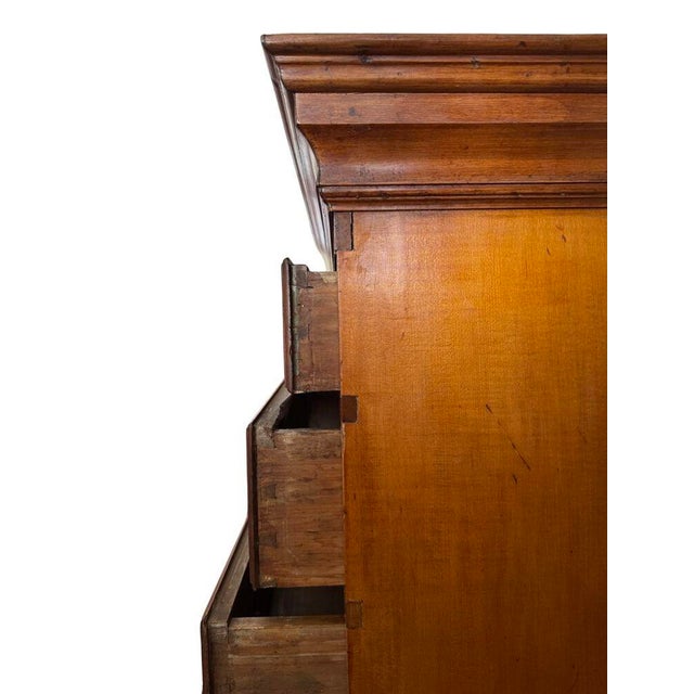 18th C. Queen Anne Cherry High Boy With Fan Carved Panel For Sale - Image 9 of 10