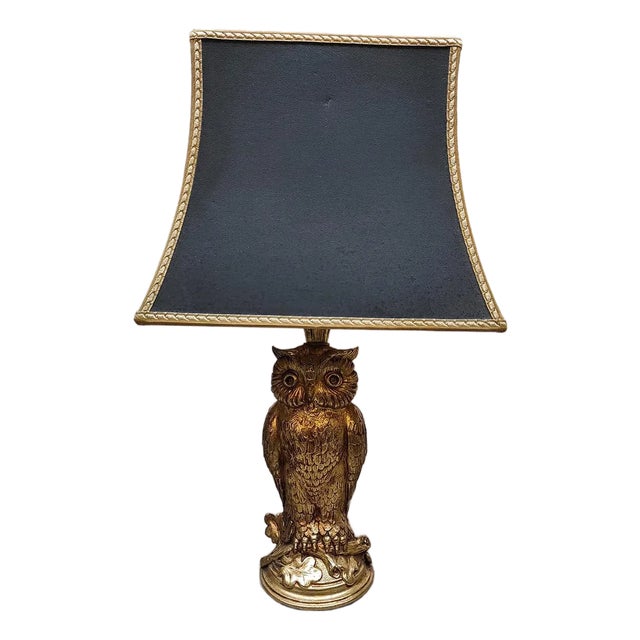 Vintage Brass Owl Lamp from Loevsky & Loevsky, 1970s For Sale