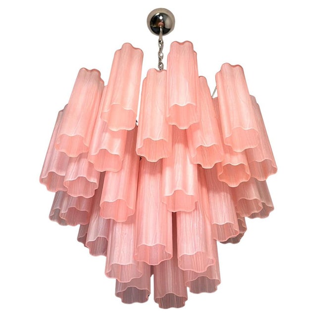Pink Murano Glass Tronchi Chandelier, 1980 For Sale - Image 8 of 15