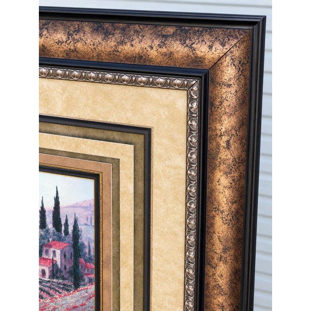 Late 20th Century Miro Kenarov Signed Limited-Edition “Tuscany Poppies” Giclée in Monumental 50-Inch Frame For Sale - Image 4 of 6