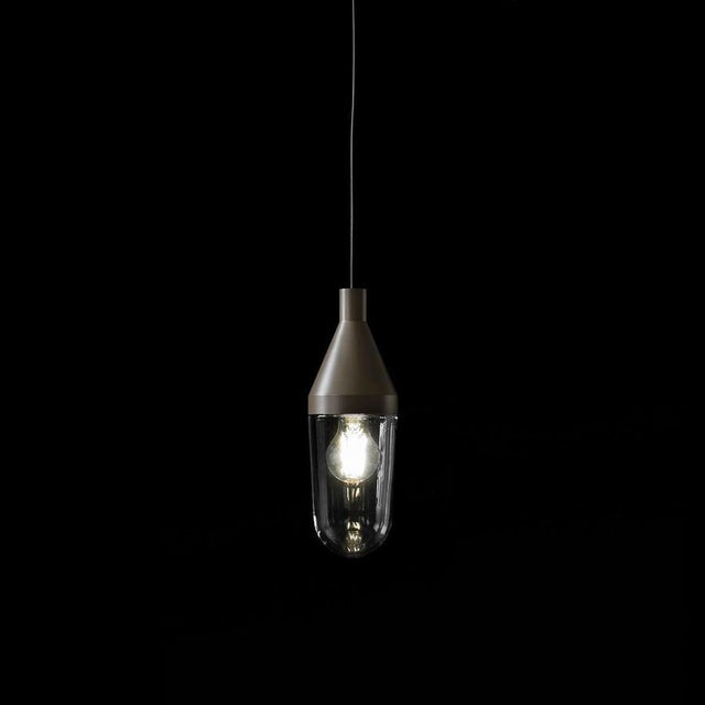 Contemporary Beige Grey Niwa Suspension Lamps by Christophe Pillet for Oluce, Set of 3 For Sale - Image 3 of 9
