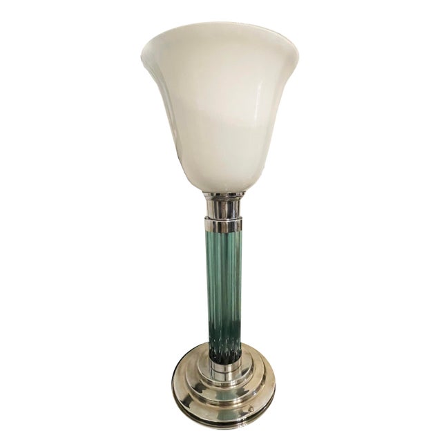 Large Art Deco Desk Lamp, 1940, in Very Good conditions. Designed 1920 to 1949 European Plug (up to 250V).The wiring of...