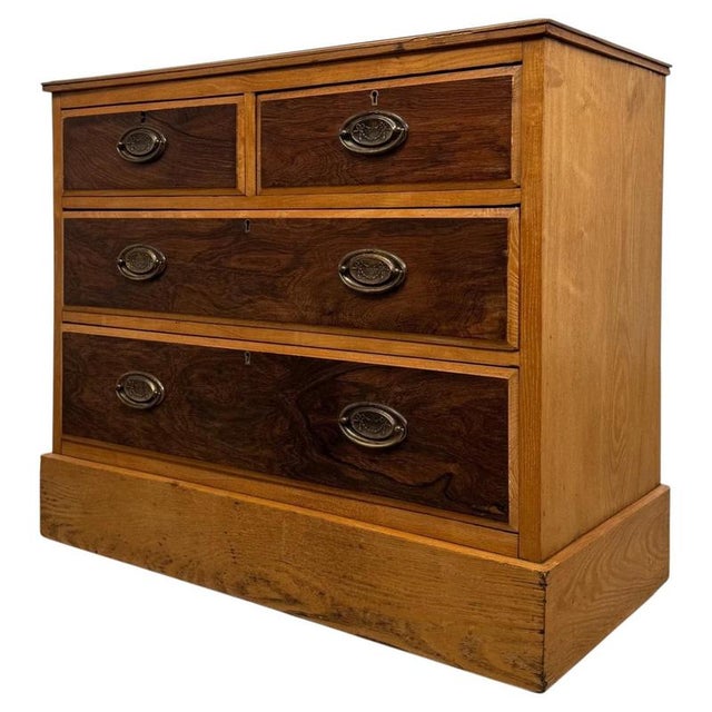 Antique English Victorian Oak Drawer Chest For Sale - Image 4 of 12