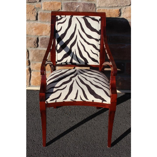 Brown Pietro Costantini Zebra-Striped Dining Room Chairs—A Set of Six For Sale - Image 8 of 18